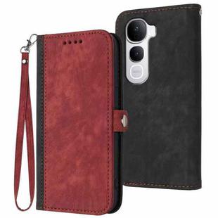 For vivo Y400 Pro 5G Side Buckle Double Fold Hand Strap Leather Phone Case(Red)