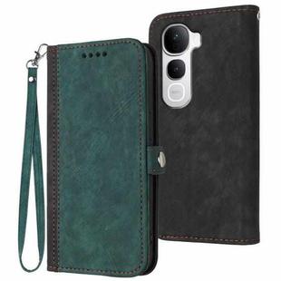 For vivo Y400 Pro 5G Side Buckle Double Fold Hand Strap Leather Phone Case(Dark Green)
