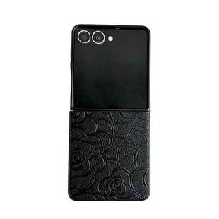 For Samsung Galaxy Z Flip7 5G Impression Camellia Pattern Protective Phone Case(Black)