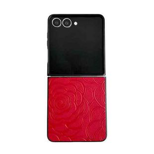 For Samsung Galaxy Z Flip7 5G Impression Camellia Pattern Protective Phone Case(Red)