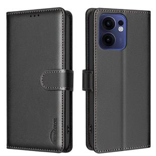 For OPPO Reno13 F 5G Litchi Texture RFID Anti-theft Leather Phone Case(Black)