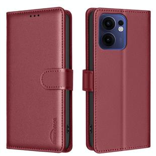 For OPPO Reno13 F 5G Litchi Texture RFID Anti-theft Leather Phone Case(Red)