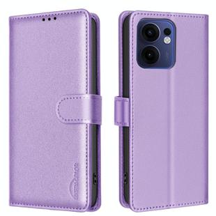 For OPPO Reno13 F 5G Litchi Texture RFID Anti-theft Leather Phone Case(Purple)