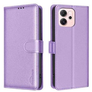 For OPPO Reno14 F 5G Litchi Texture RFID Anti-theft Leather Phone Case(Purple)