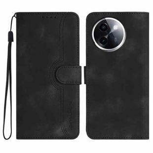 For vivo Y200i Heart Pattern Skin Feel Leather Phone Case(Black)