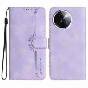 For vivo Y200i Heart Pattern Skin Feel Leather Phone Case(Purple)