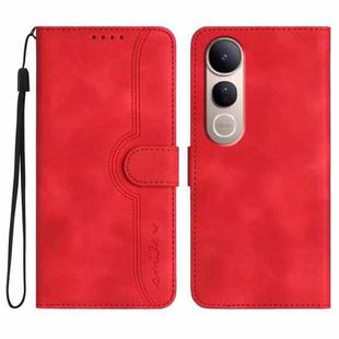 For vivo V50 Lite 4G / 5G Heart Pattern Skin Feel Leather Phone Case(Red)