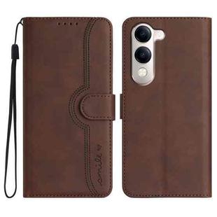 For vivo Y29s 5G / Y04 4G Global Heart Pattern Skin Feel Leather Phone Case(Brown)