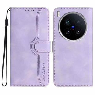 For vivo X200 Ultra Heart Pattern Skin Feel Leather Phone Case(Purple)