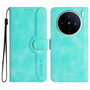 For vivo X200s Heart Pattern Skin Feel Leather Phone Case(Light Blue)