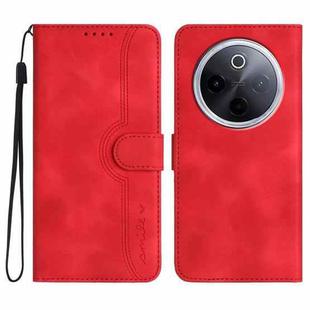 For vivo iQOO Z10 / T4 / Y300 Pro Heart Pattern Skin Feel Leather Phone Case(Red)