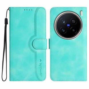 For vivo X200 Pro Heart Pattern Skin Feel Leather Phone Case(Light Blue)