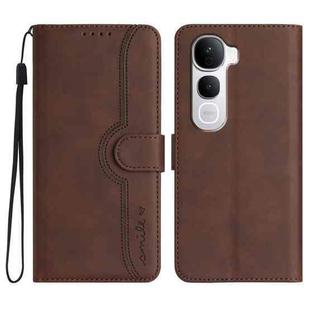 For vivo Y400 Pro 5G Heart Pattern Skin Feel Leather Phone Case(Brown)