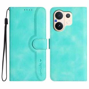 For vivo V60 5G Global Heart Pattern Skin Feel Leather Phone Case(Light Blue)