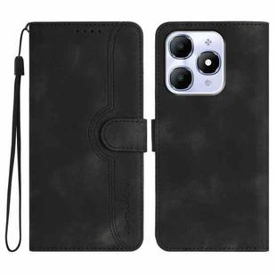 For Itel A90 Heart Pattern Skin Feel Leather Phone Case(Black)