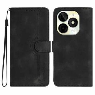 For Itel P65C Heart Pattern Skin Feel Leather Phone Case(Black)