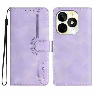 For Itel P65C Heart Pattern Skin Feel Leather Phone Case(Purple)