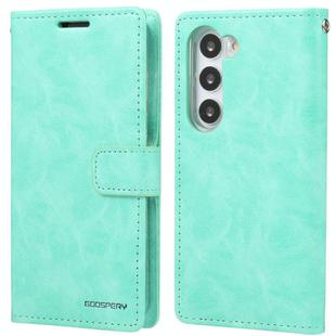 For Samsung Galaxy S25+ 5G GOOSPERY BLUE MOON Crazy Horse Texture Leather Phone Case(Mint Green)