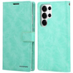 For Samsung Galaxy S25 Ultra 5G GOOSPERY BLUE MOON Crazy Horse Texture Leather Phone Case(Mint Green)