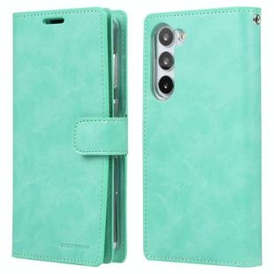 For Samsung Galaxy S25+ 5G GOOSPERY MANSOOR DIARY 9 Card Slots Leather Phone Case(Mint Green)