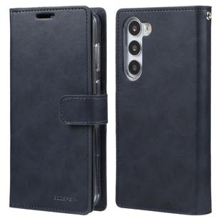 For Samsung Galaxy S25+ 5G GOOSPERY MANSOOR DIARY 9 Card Slots Leather Phone Case(Dark Blue)