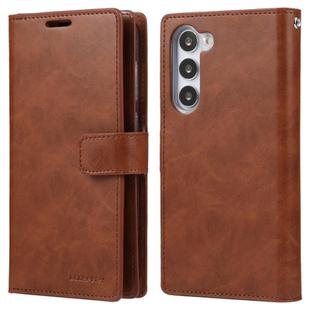For Samsung Galaxy S25+ 5G GOOSPERY MANSOOR DIARY 9 Card Slots Leather Phone Case(Brown)
