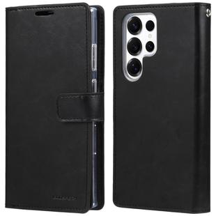 For Samsung Galaxy S25 Ultra 5G GOOSPERY MANSOOR DIARY 9 Card Slots Leather Phone Case(Black)