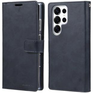 For Samsung Galaxy S25 Ultra 5G GOOSPERY MANSOOR DIARY 9 Card Slots Leather Phone Case(Dark Blue)