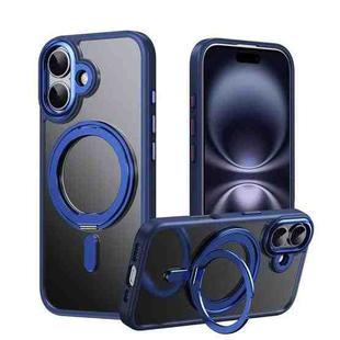 For iPhone 17 Frosted 360 Degree MagSafe Magnetic Holder Phone Case(Blue)