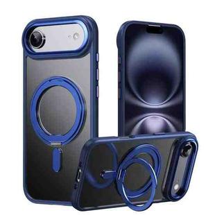 For iPhone 17 Air Frosted 360 Degree MagSafe Magnetic Holder Phone Case(Blue)