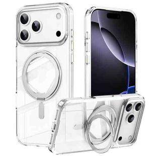 For iPhone 17 Pro Max Frosted 360 Degree MagSafe Magnetic Holder Phone Case(Silver)