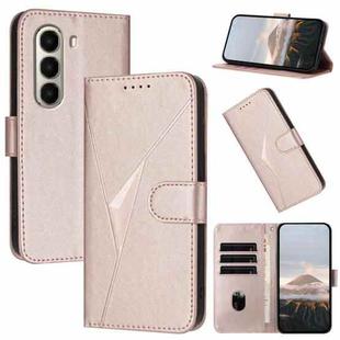 For Itel A95 Triangle Pattern Buckle Clasp Leather Phone Case(Rose Gold)