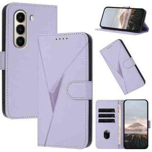 For Itel A95 Triangle Pattern Buckle Clasp Leather Phone Case(Light Purple)