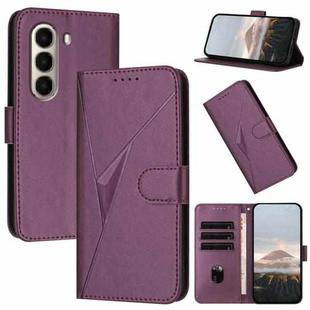 For Itel A95 Triangle Pattern Buckle Clasp Leather Phone Case(Dark Purple)
