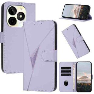 For Itel P65C Triangle Pattern Buckle Clasp Leather Phone Case(Light Purple)