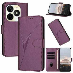 For Itel P65C Triangle Pattern Buckle Clasp Leather Phone Case(Dark Purple)