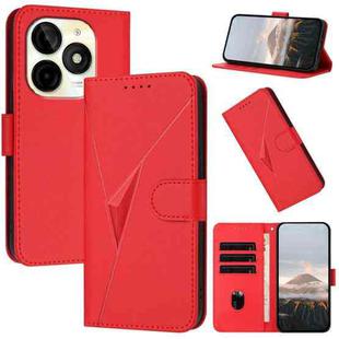 For Itel P65C Triangle Pattern Buckle Clasp Leather Phone Case(Red)