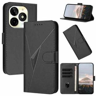 For Itel P65C Triangle Pattern Buckle Clasp Leather Phone Case(Black)