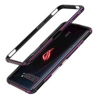 For ASUS ROG Phone 3 ZS661KS Aluminum Alloy Shockproof Protective Bumper Frame(Black Purple)