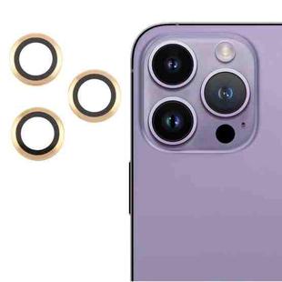 For iPhone 15 Pro Max / 15 Pro Back Camera Cover 9H Tempered Glass Lens Film(Gold)