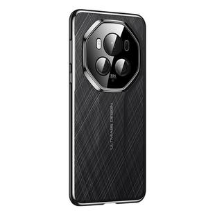 For Honor Magic6 Imitation Ultimate Design Plain Leather Paint PC Phone Case(Black)