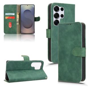 For Samsung Galaxy S25 Ultra 5G Skin Feel Magnetic Flip Leather Phone Case(Green)