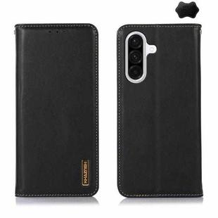 For Samsung Galaxy S25 FE 5G KHAZNEH Nappa Top Layer Cowhide Leather Phone Case(Black)
