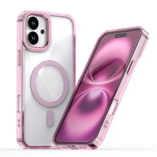 For iPhone 16 MagSafe Magnetic Clear Phone Case(Pink)