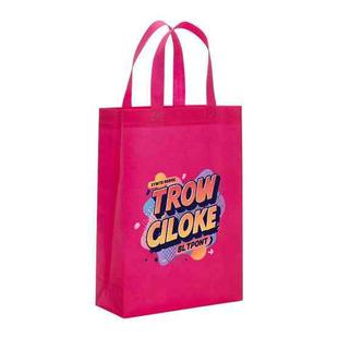 Orange Alphabet Printed Non-woven Fabric Bag Print On Your Demand, Size:35x25x10cm(Rose Red)