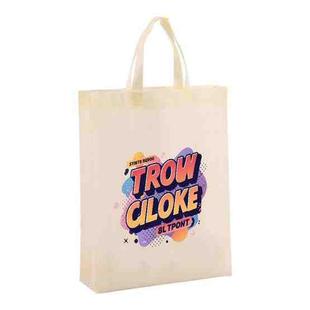 Orange Alphabet Printed Non-woven Fabric Bag Print On Your Demand, Size:35x25x10cm(Beige)