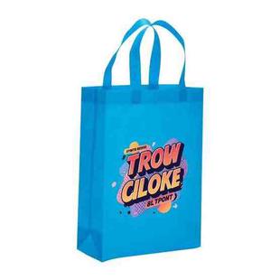 Orange Alphabet Printed Non-woven Fabric Bag Print On Your Demand, Size:35x25x10cm(Sky Blue)