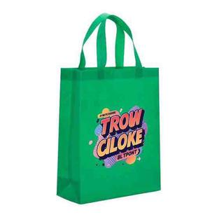 Orange Alphabet Printed Non-woven Fabric Bag Print On Your Demand, Size:41x35x12cm(Grass Green)