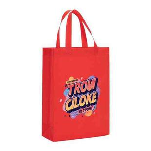 Orange Alphabet Printed Non-woven Fabric Bag Print On Your Demand, Size:41x35x12cm(Red)