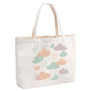 Clouds Printed Canvas Handbag Digital Print On Your Demand, Size:20x30x10cm(Beige)